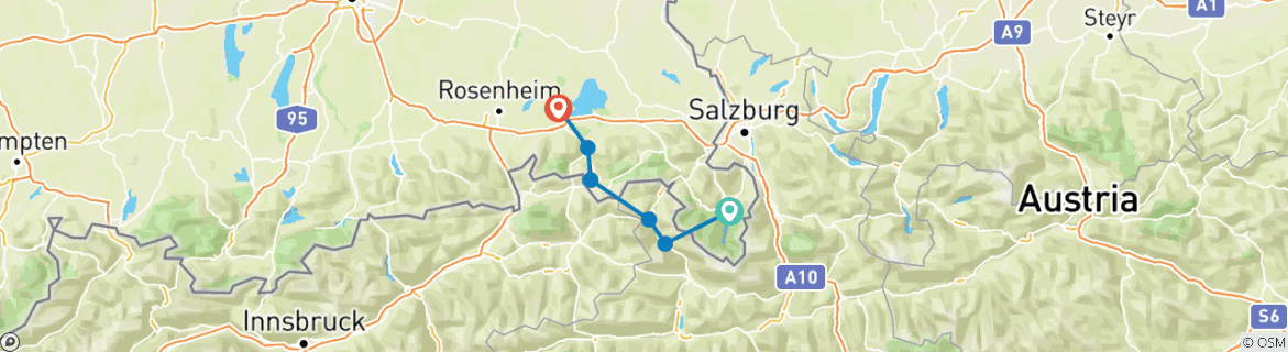 Image d'une carte montrant l'itinéraire du circuit