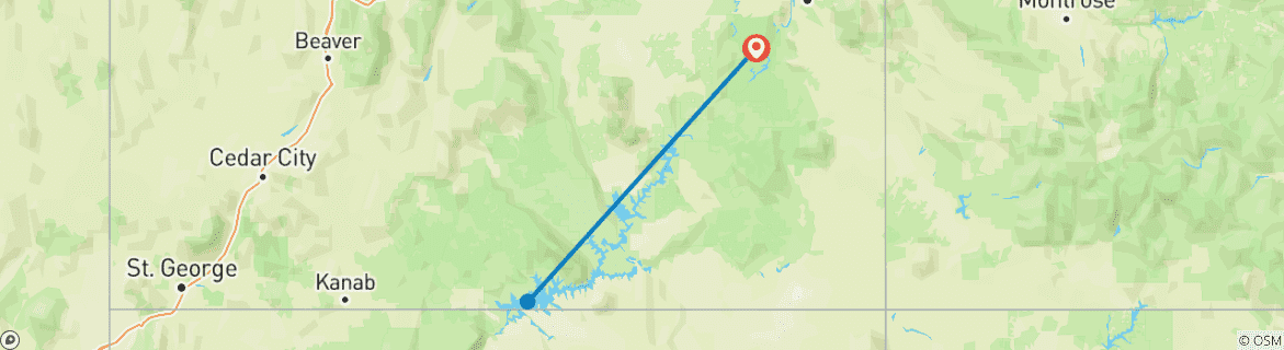 Karte mit der Reiseroute