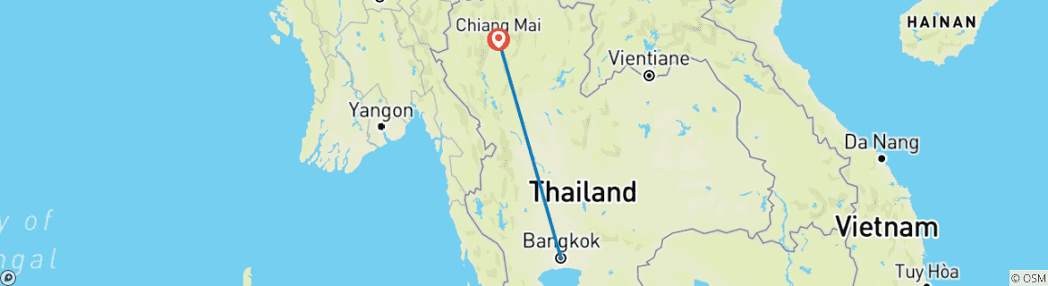 Map of Bangkok Basics & Chiang Mai City Package, Small Group Tour