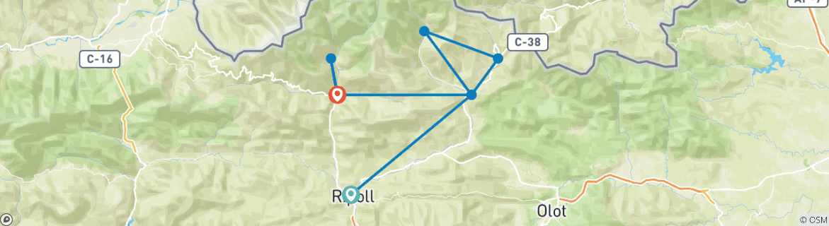 Image d'une carte montrant l'itinéraire du circuit