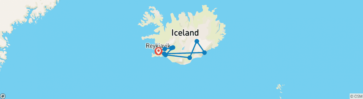 Map of Iceland: Winter Fantasies and Boreal Auroras - 8 days