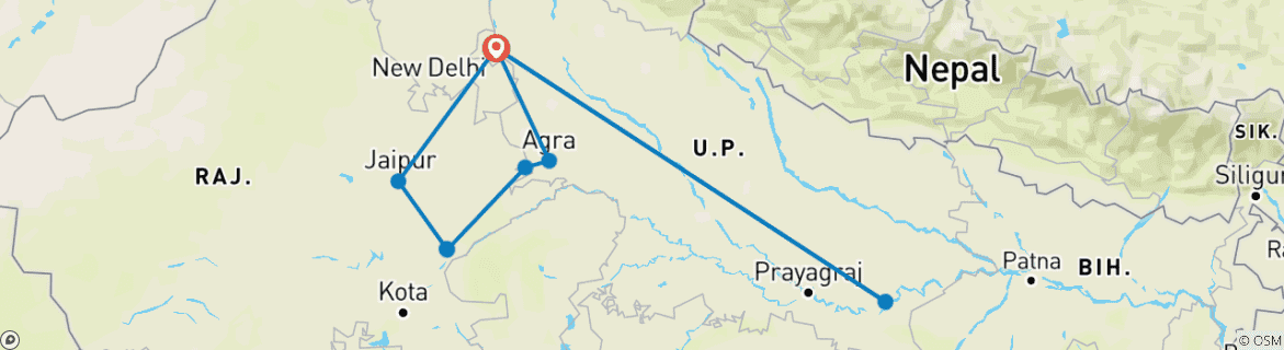 Imagen de un mapa que muestra la ruta del circuito