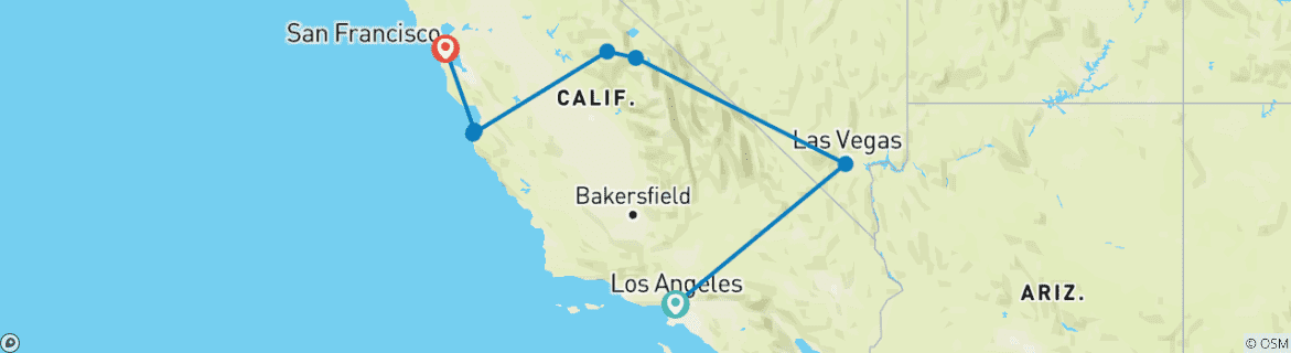 Map of Western Triangle - Los Angeles Downtown