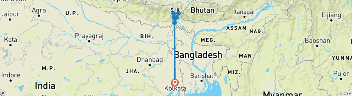 Imagen de un mapa que muestra la ruta del circuito