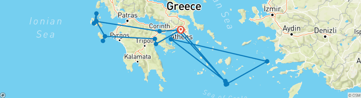 Image d'une carte montrant l'itinéraire du circuit