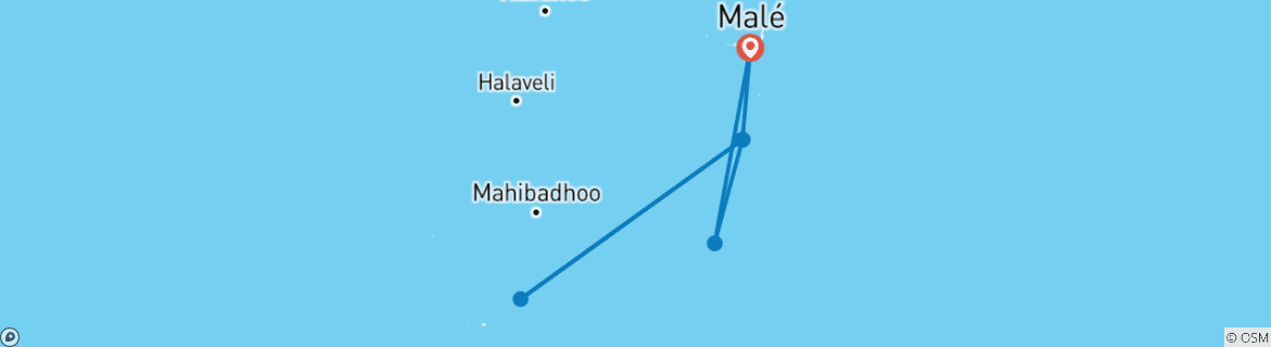 Foto van een kaart met de route van de rondreis