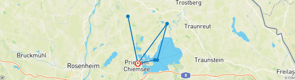 Foto van een kaart met de route van de rondreis