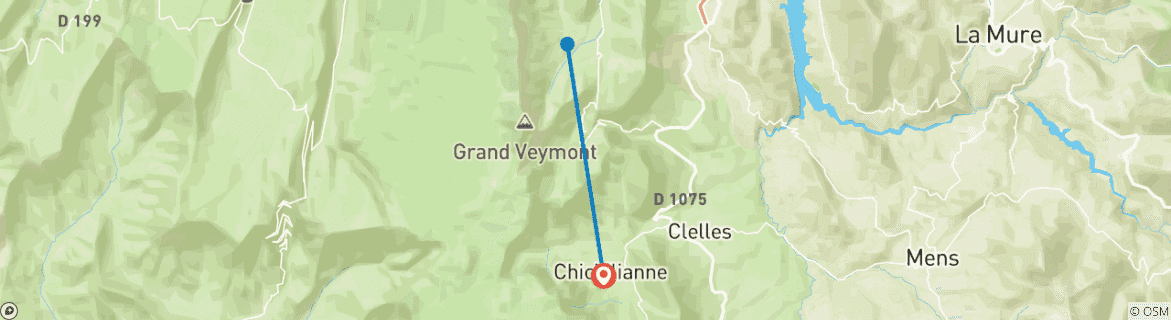 Image d'une carte montrant l'itinéraire du circuit