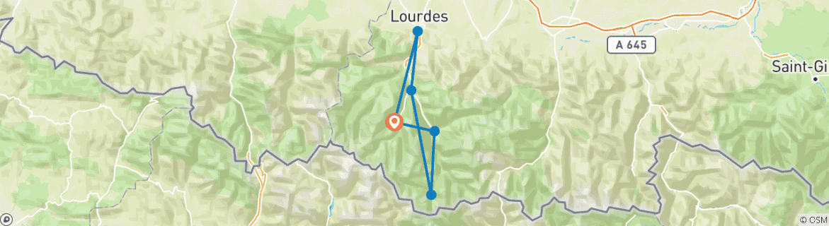 Image d'une carte montrant l'itinéraire du circuit