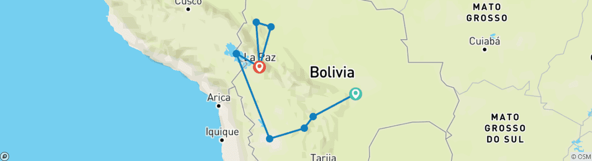 Mapa de Circuito fotográfico sueño de Bolivia