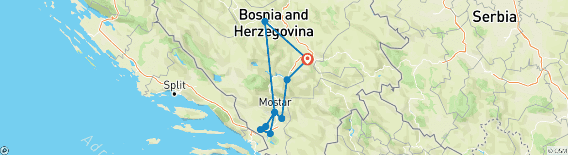 Karte mit der Reiseroute