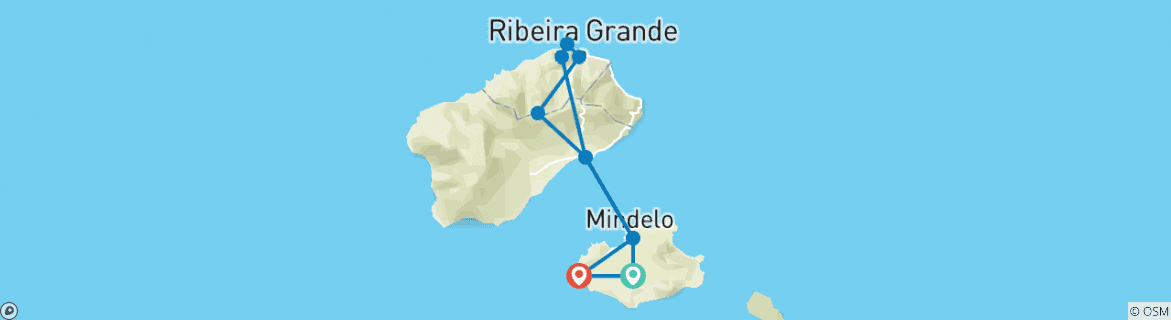 Map of Essence of São Vicente and Santo Antão, 4 Days 3 Nights