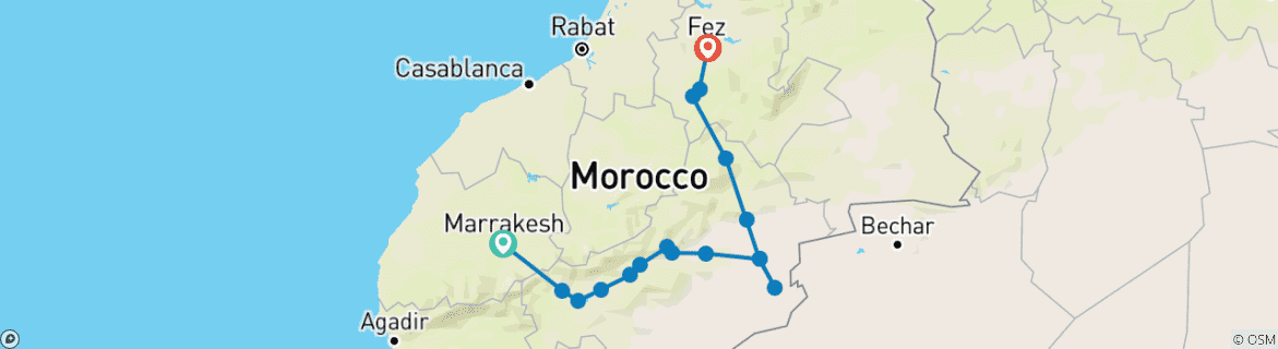 Imagen de un mapa que muestra la ruta del circuito