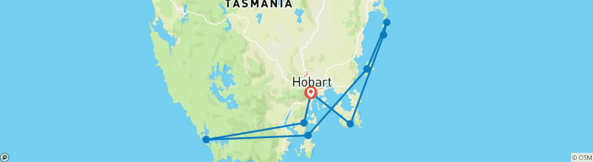 Map of Coastal Wilds Of Tasmania Cruise - Premium Adventure