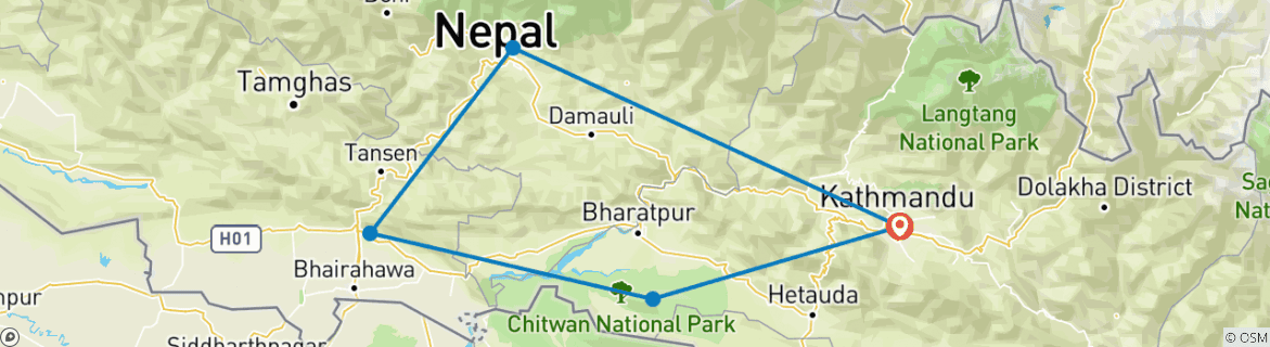 Map of Majestic Nepal