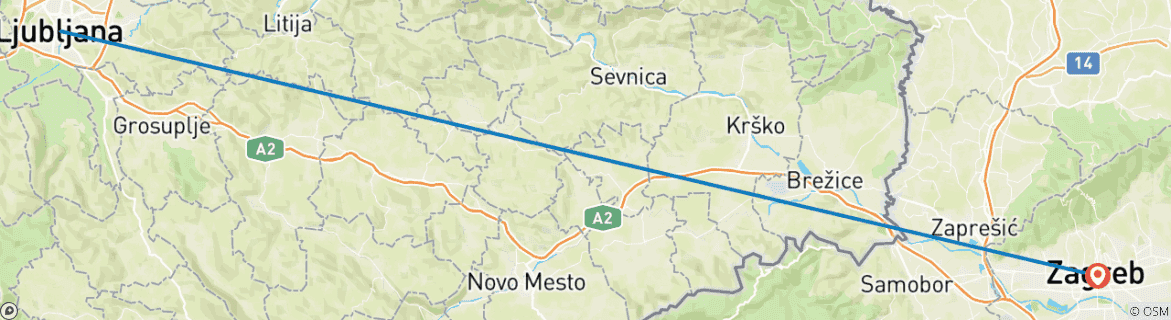 Karte von Erfrischende Hauptstädte Ljubljana & Zagreb