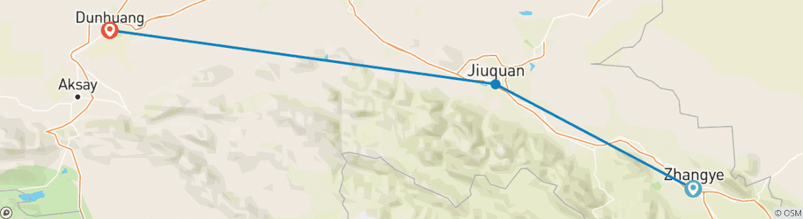 Foto van een kaart met de route van de rondreis