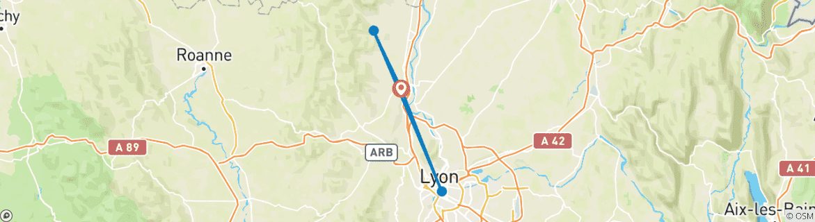 Image d'une carte montrant l'itinéraire du circuit