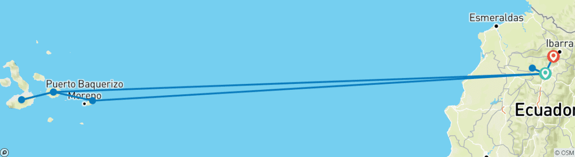 Foto van een kaart met de route van de rondreis