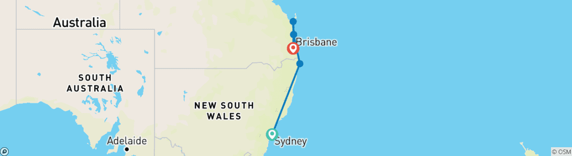 Carte du circuit Australie : La ville pour surfer