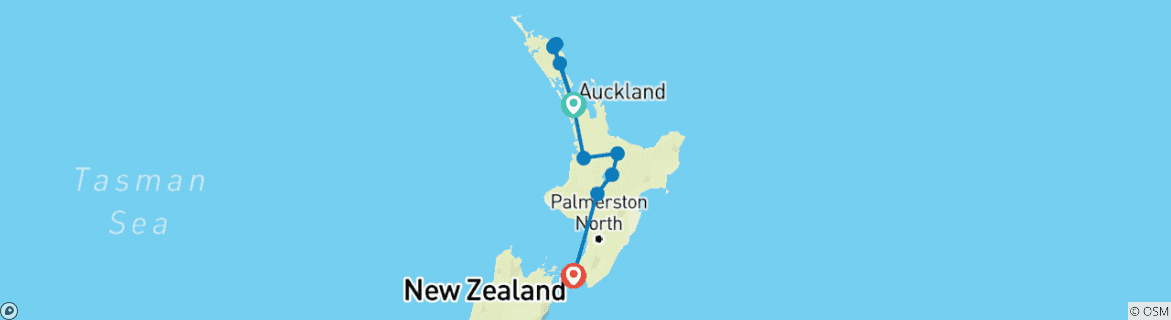 Map of Delve Deep: New Zealand North Island (11 destinations)