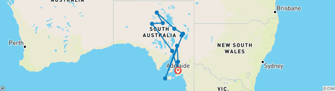 Image d'une carte montrant l'itinéraire du circuit