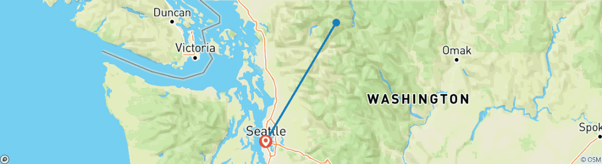 Map of Ross Lake Traverse in the North Cascades