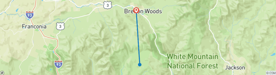 Map of Presidential Peaks and the Appalachian Trail