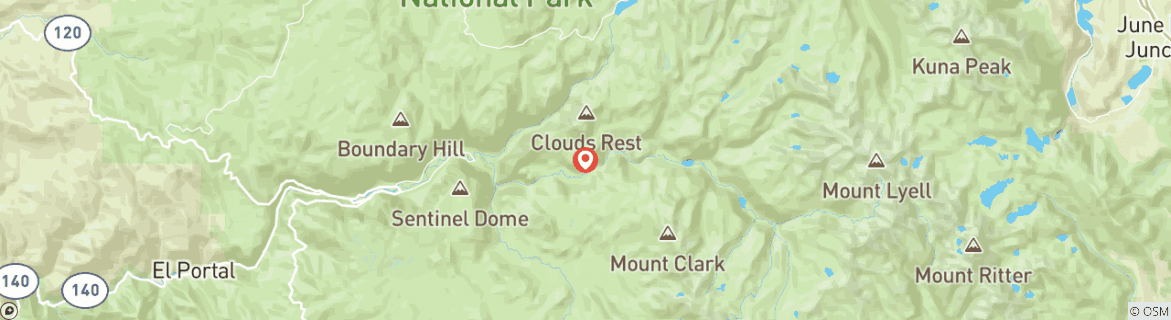 Map of Yosemite Classic Summits Half Dome and Clouds Rest