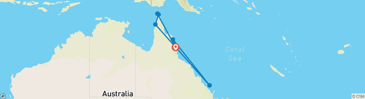 Map of Cape York Frontier (Drive/ Fly, 7 Days)