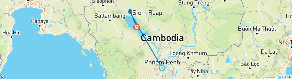 Image d'une carte montrant l'itinéraire du circuit