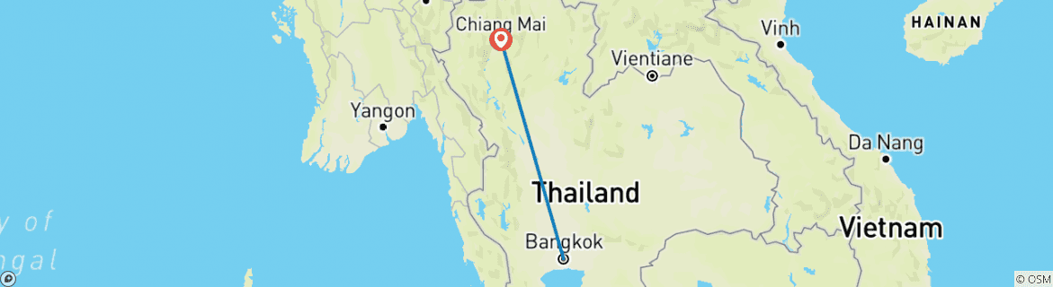 Map of A Glimpse of Thailand 1 Week