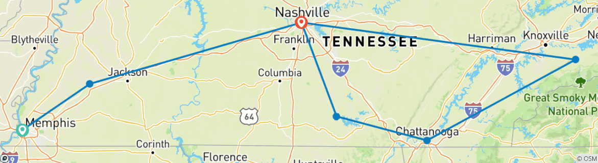 Map of Totally Tennessee