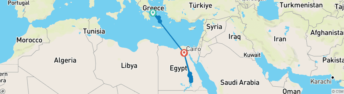 Karte von Griechenland & Ägypten