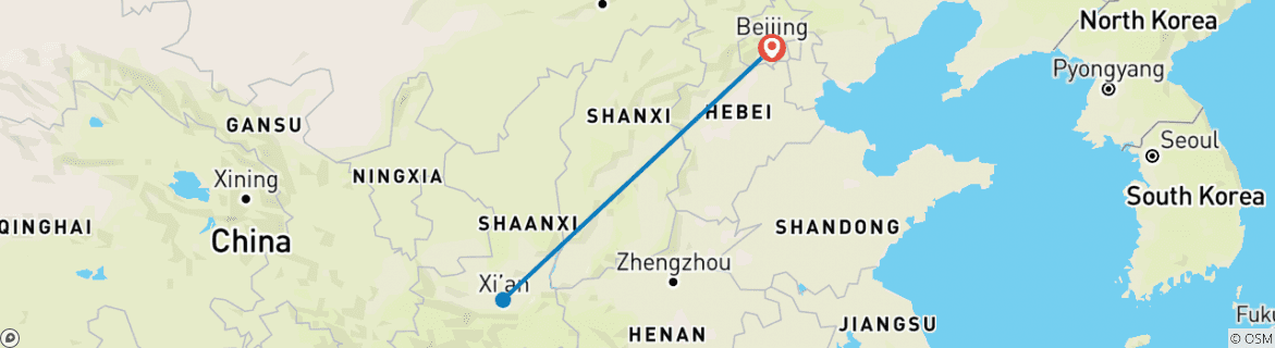 Map of Great Wall and Warriors, Private Tour