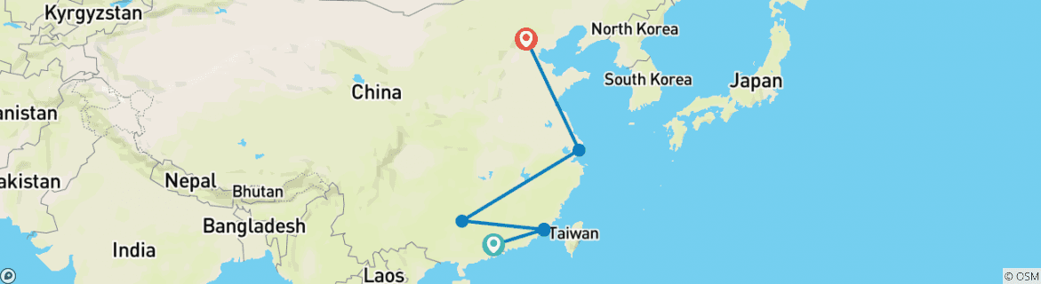 Map of China Explorer, Private Tour