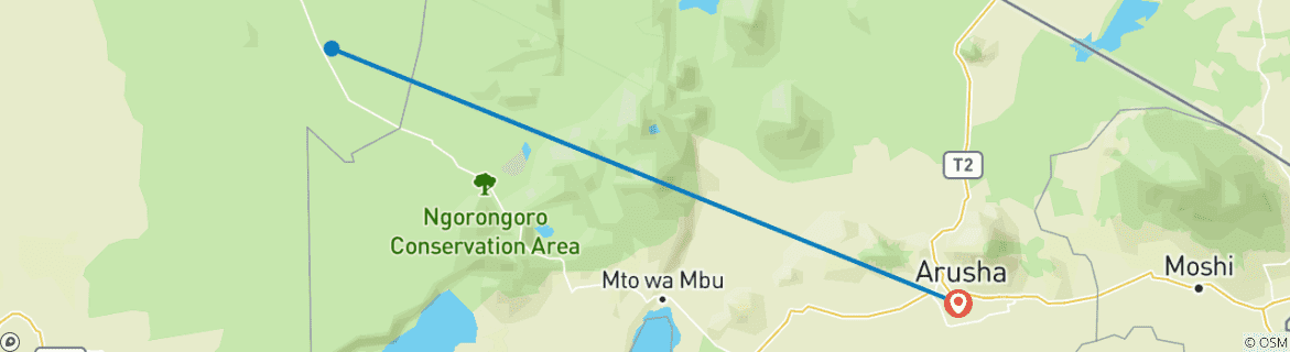 Map of 3 Days – Serengeti Joining group safari