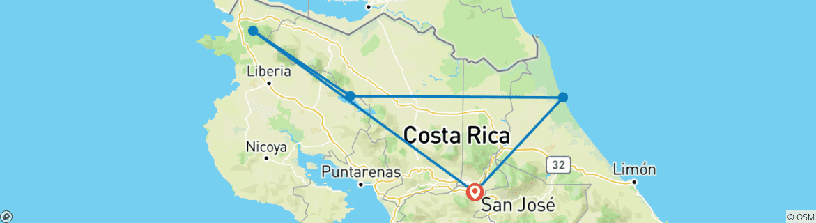 Image d'une carte montrant l'itinéraire du circuit