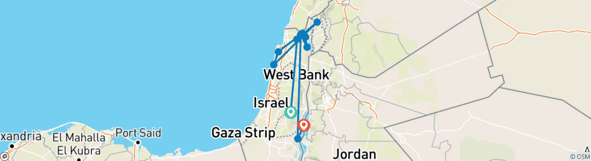 Carte du circuit Circuit de luxe en Israël juif 10 jours - 2+voyageurs, hôtels 4*