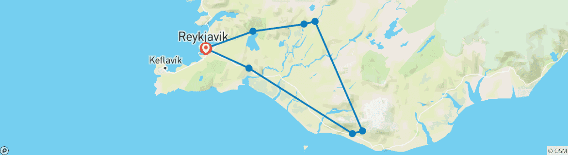 Image d'une carte montrant l'itinéraire du circuit