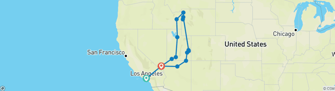 Map of National Park Explorer - Los Angeles Airport