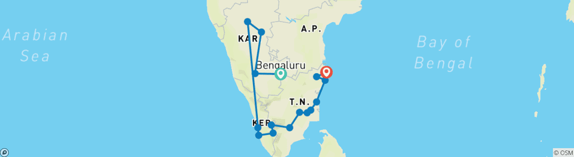 Map of The Best-Kept Secret of South India