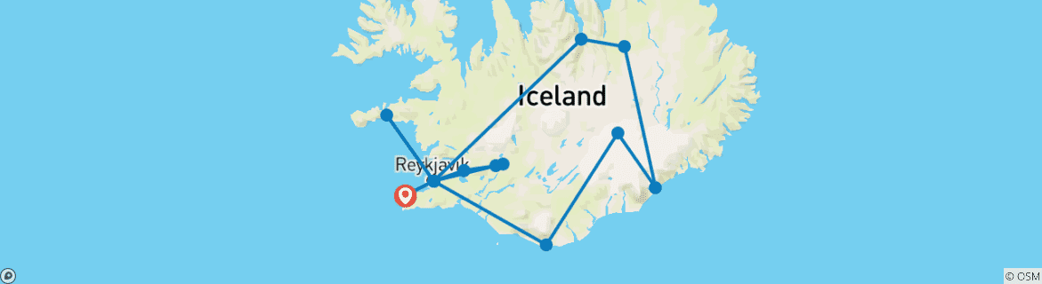 Map of 9D8N ICELAND | Around Iceland & Snæfellsnes Peninsula & Roundtrip airport transfer (Group Tour)