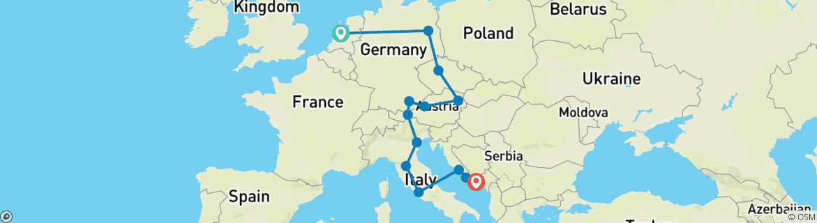 Map of Total Europe: Berlin, Prague & the Tastes of Italy