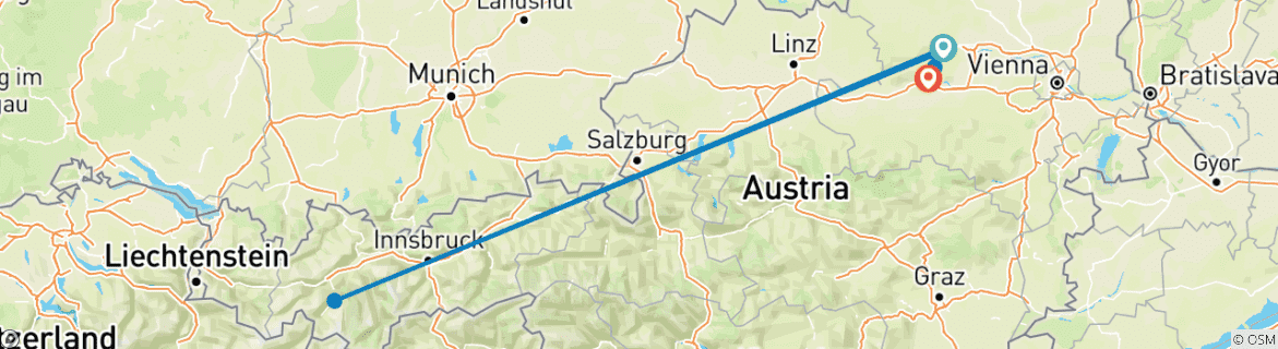 Foto van een kaart met de route van de rondreis