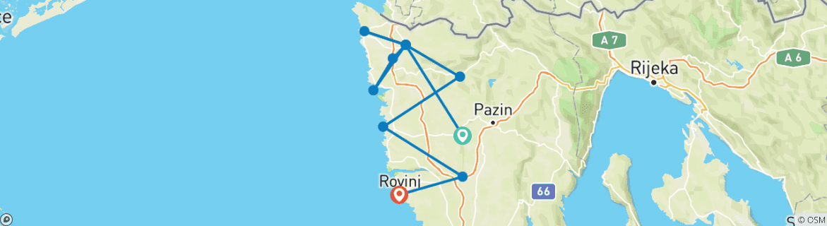 Image d'une carte montrant l'itinéraire du circuit