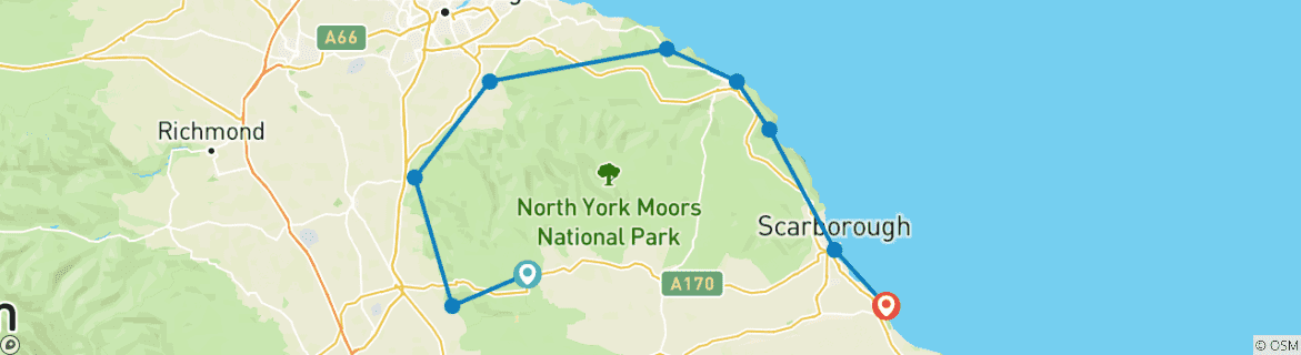 Image d'une carte montrant l'itinéraire du circuit