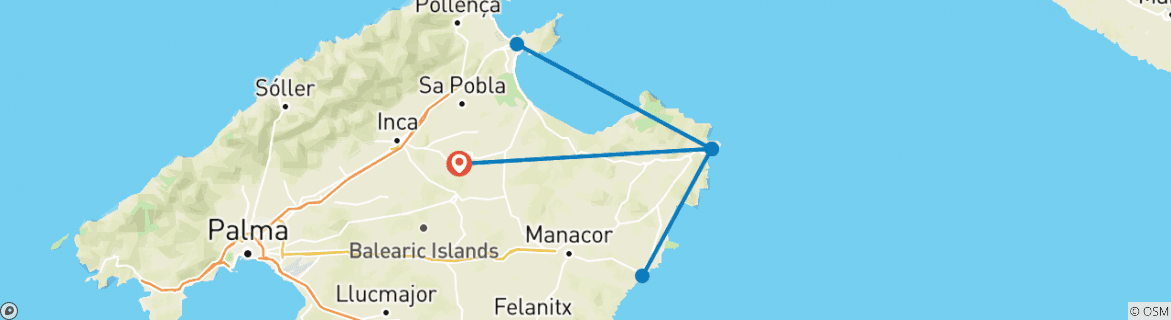 Map of Mallorcas Ostküste erwandern (8 Tage)