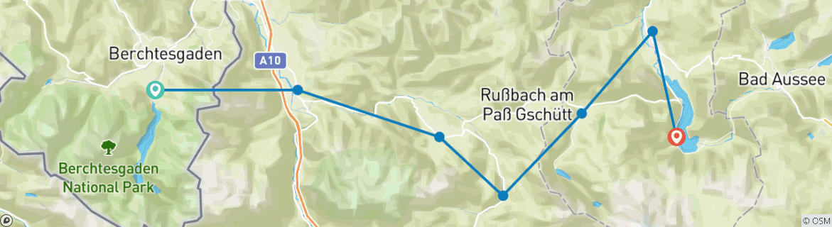 Foto van een kaart met de route van de rondreis