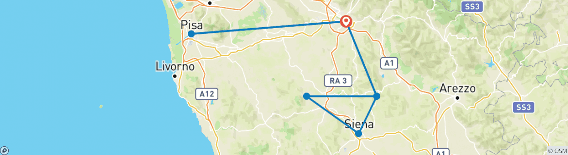 Map of Tuscany Escape, Self-Drive